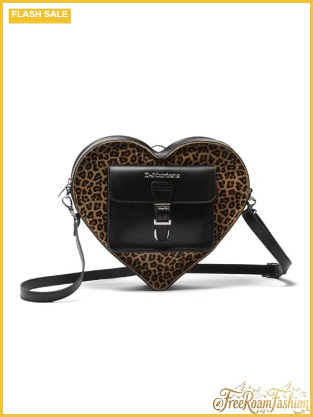 Heart Shaped Backpack PU Coated Leather Hair On Cow Leather Leopard